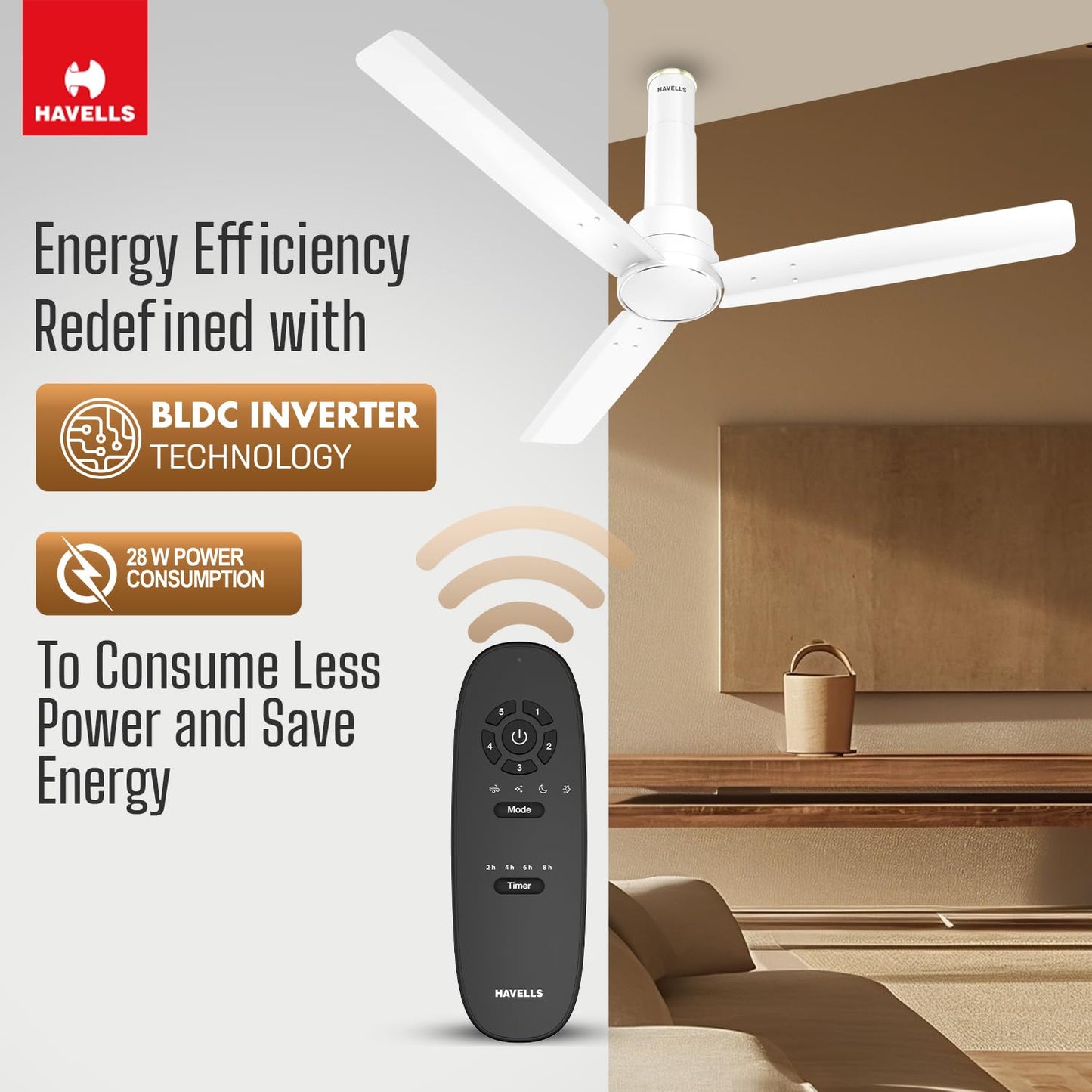 Havells 1200mm Elio BLDC Ceiling Fan