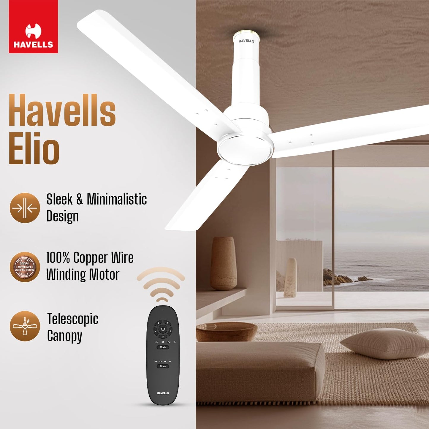 Havells 1200mm Elio BLDC Ceiling Fan
