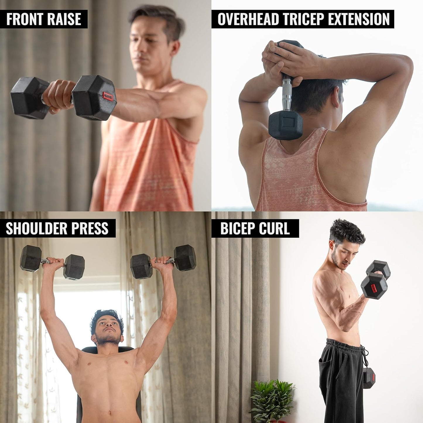 Dumbbells Rubber Insulated Anti Skid